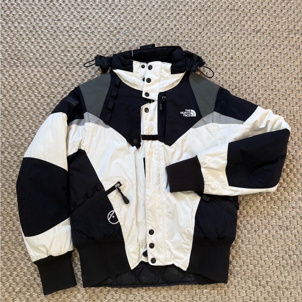 The North Face steep tech black and white retro ski jacket Womens Medium